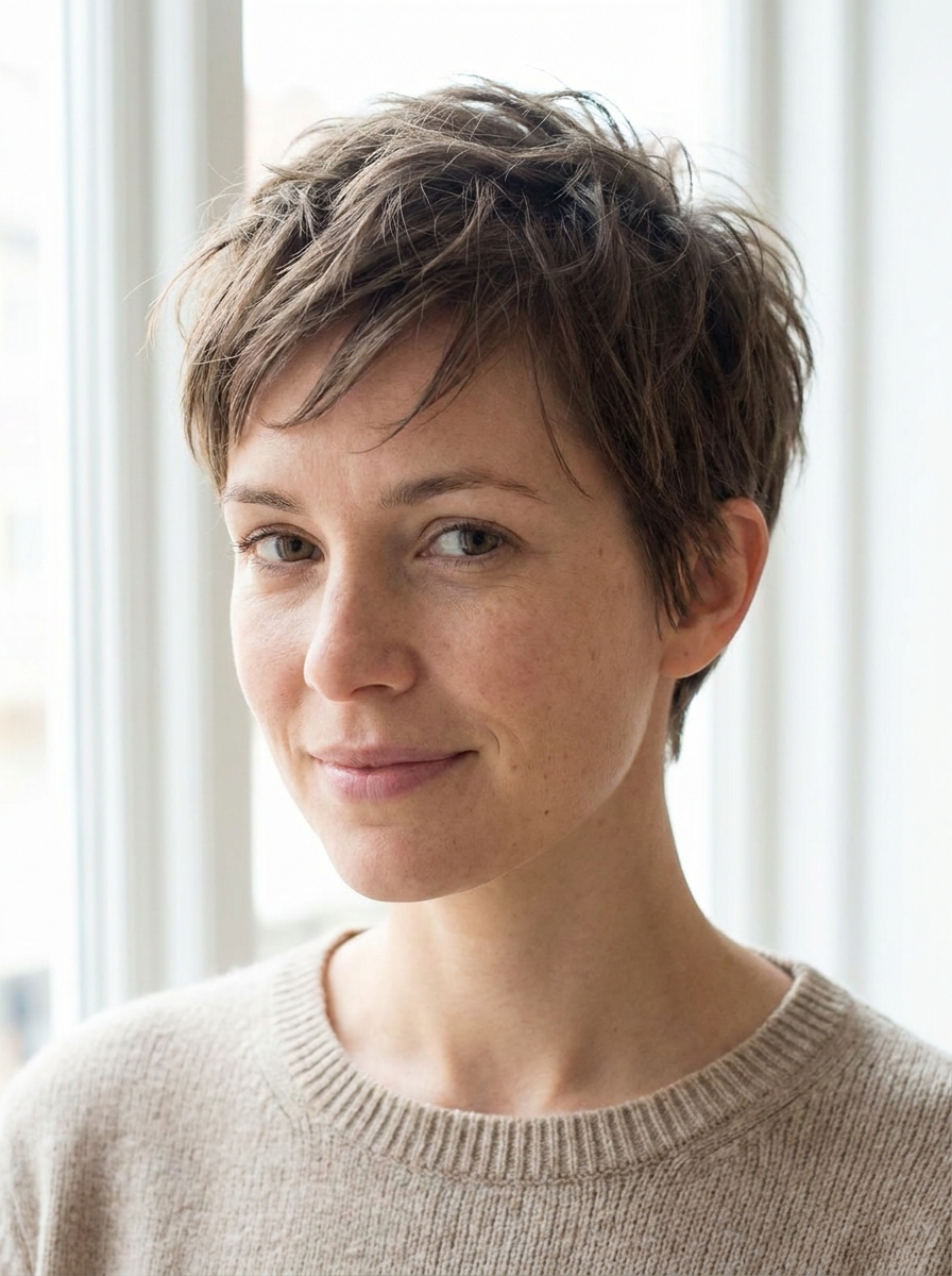 Piecey Pixie als Chaotische Kurzhaarfrisuren Inspiration 2026